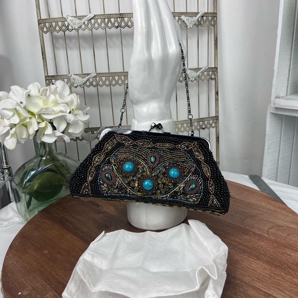 M R purse bag beaded. - Picture 1 of 8